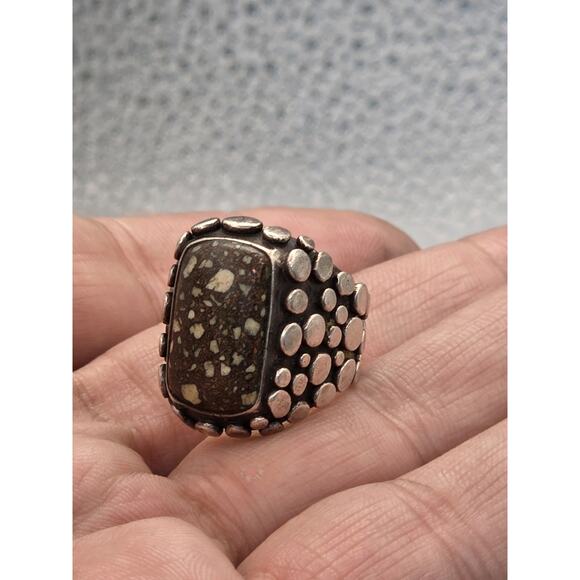 ECHO OF THE DREAMER STERLING SILVER 925 TURQUOISE RING SIZE 6.5 - Picture 14 of 15